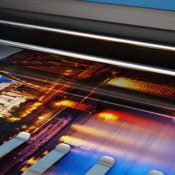 Professional printing machine in operation