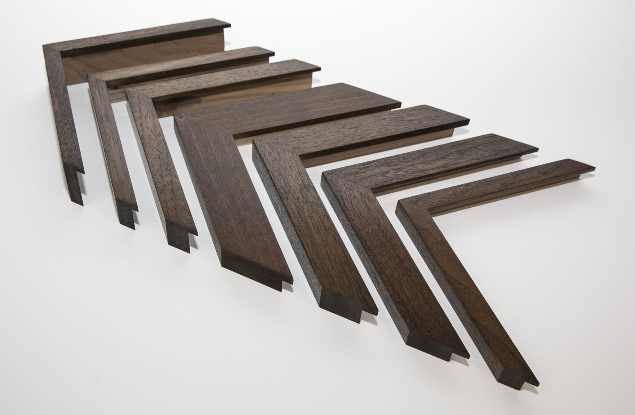 A group of wooden corners.