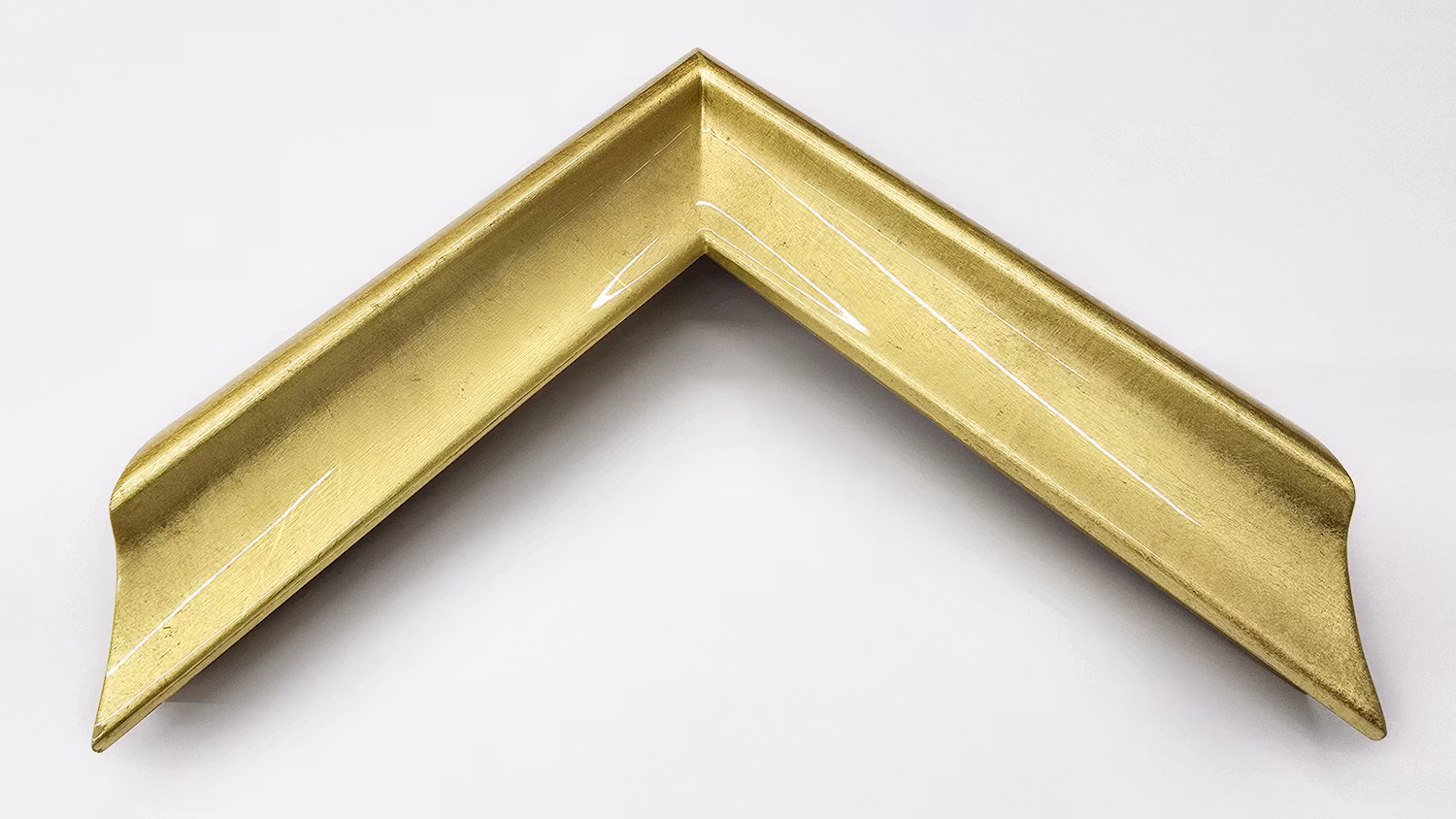 22k gold picture frame corner on a white background
