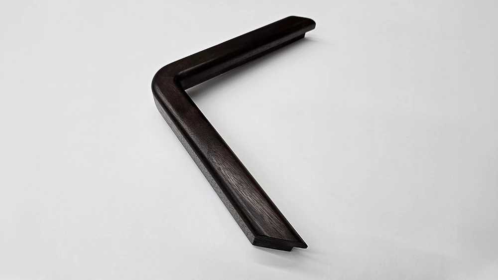 dark brown walnut rounded corner picture frame corner