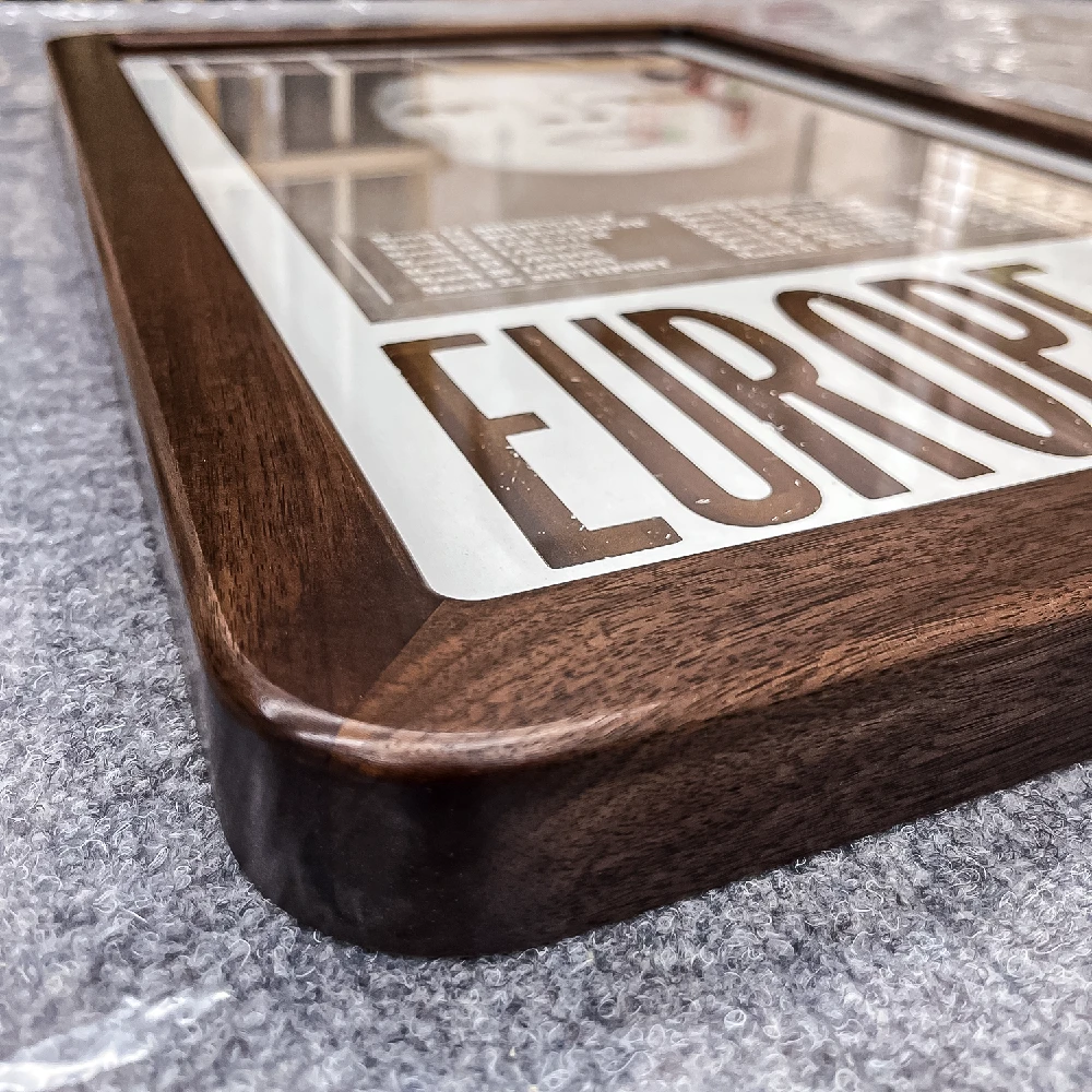 close-up of a rounded corner picture frames