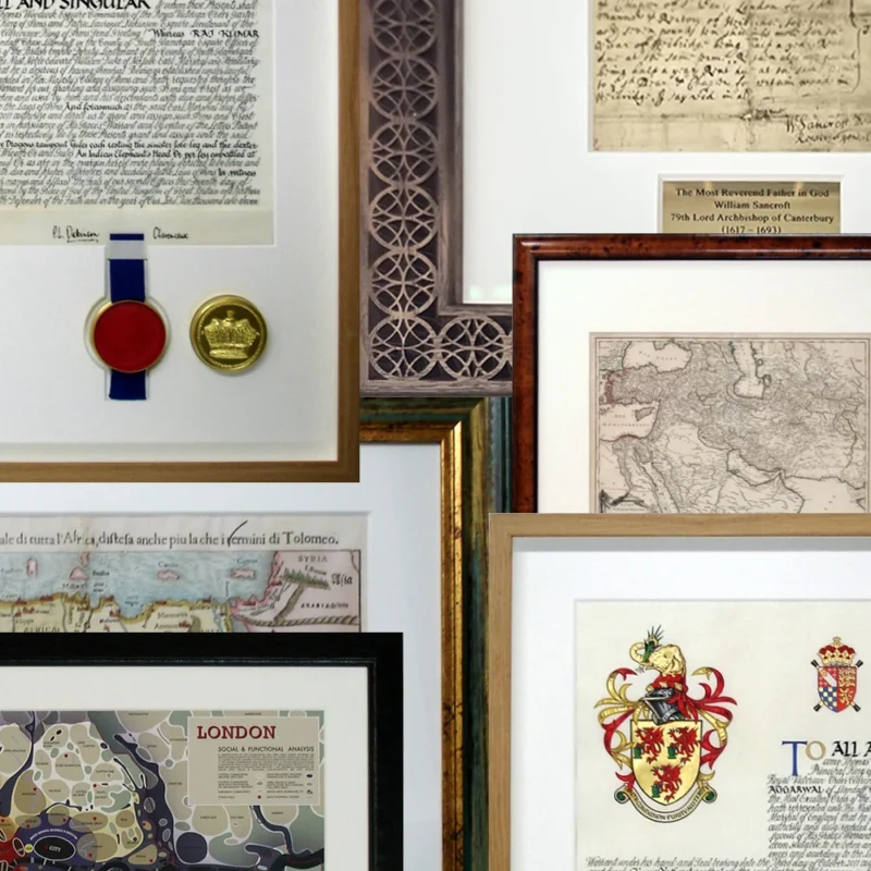 Are there services that offer conservation framing for documents?