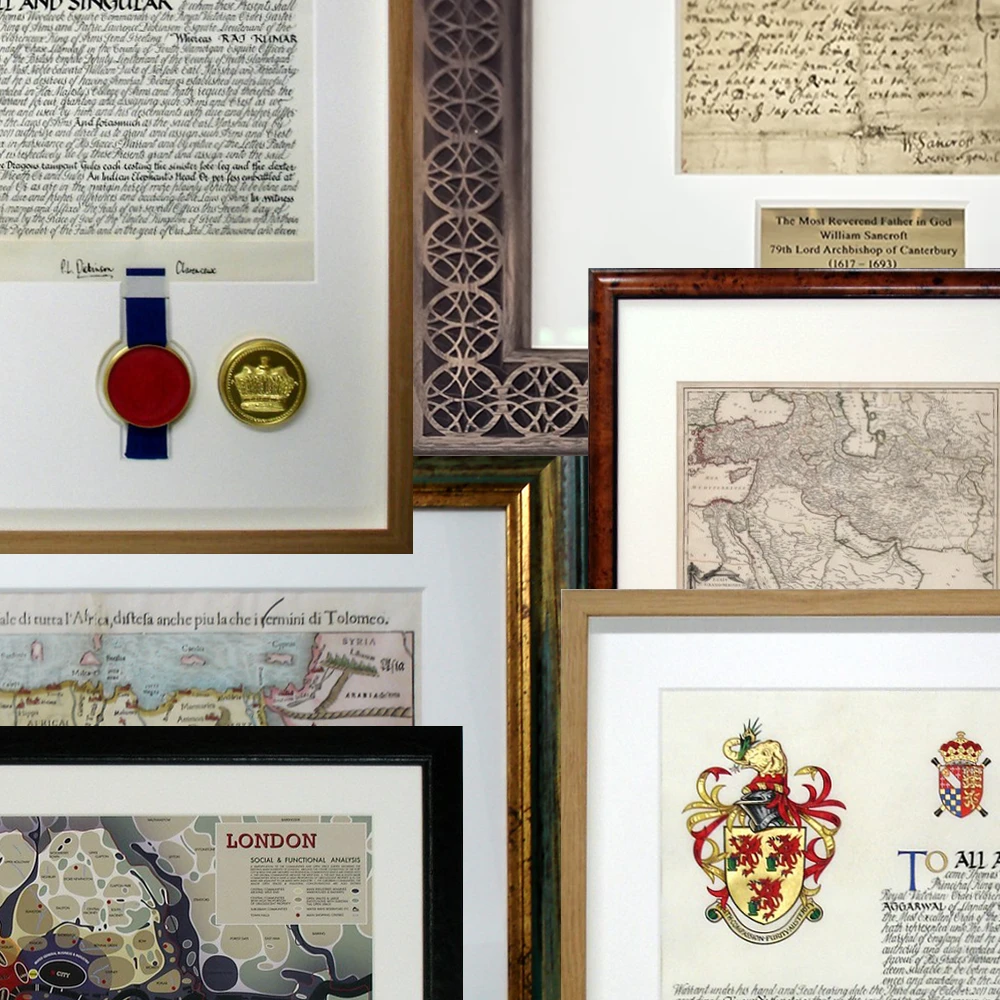 Are there services that offer conservation framing for documents?