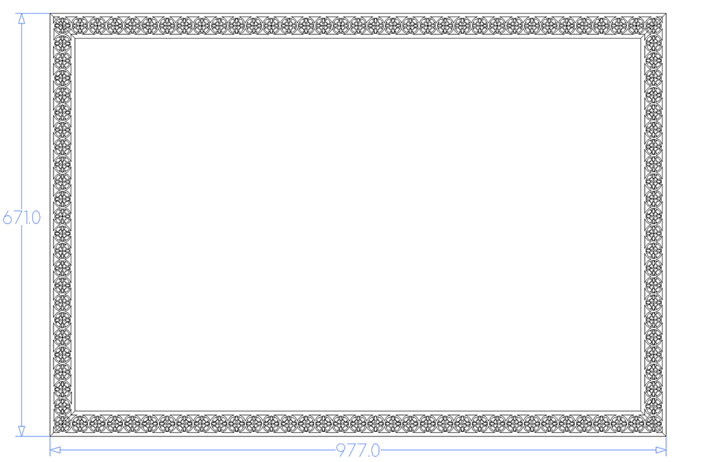 black and white diagram of SohoFrames Qatari ornate picture frame